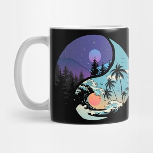 Balance and nature, winter and summer, Yin and Yang. Mug